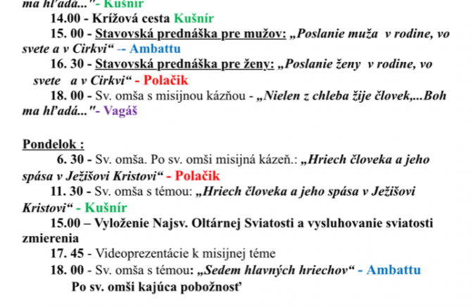 Ľudové misie v Trebišove