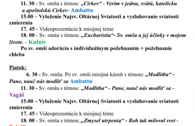 Ľudové misie v Trebišove