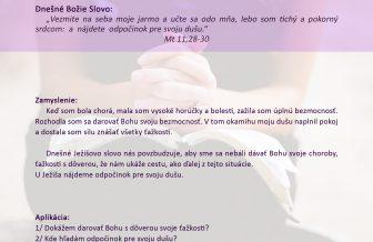 Zamyslenie 11.decembra, Streda po 2. adventnej nedeli