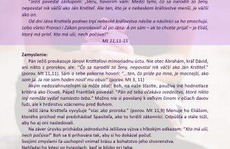 Zamyslenie na 12. decembra 2019, Štvrtok po 2. adventnej nedeli/alebo Guadalupskej Panny Márie