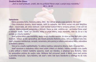 Zamyslenie na 18. decembra 2019, streda po 3. adventnej nedeli