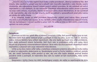Zamyslenie na 24. decembra 2019. Utorok po 4. adventnej nedeli