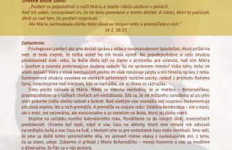 Zamyslenie na 1. januára 2020, Slávnosť Panny Márie Bohorodičky