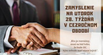 ZAMYSLENIE NA UTOROK 28. TÝŽDŇA V CEZROČNOM OBDOBÍ