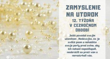 ZAMYSLENIE NA UTOROK 12. TÝŽDŇA V CEZROČNOM OBDOBÍ