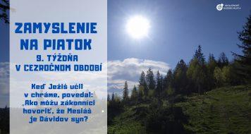 ZAMYSLENIE NA PIATOK 9. TÝŽDŇA V CEZROČNOM OBDOBÍ