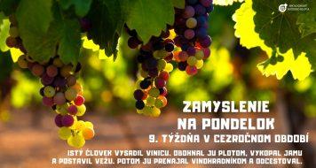 ZAMYSLENIE NA PONDELOK 9. TÝŽDŇA V CEZROČNOM OBDOBÍ