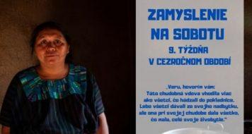 ZAMYSLENIE NA SOBOTU 9. TÝŽDŇA V CEZROČNOM OBDOBÍ