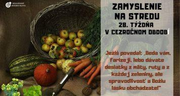 Zamyslenie na Stredu 28. týždňa v Cezročnom období