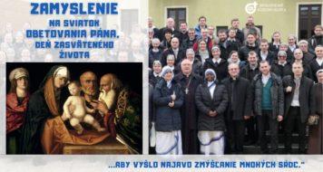 ZAMYSLENIE NA SVIATOK OBETOVANIA PÁNA, DEŇ ZASVÄTENÉHO ŽIVOTA