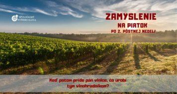 ZAMYSLENIE NA PIATOK PO 2. PÔSTNEJ NEDELI