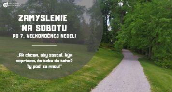 ZAMYSLENIE NA SOBOTU PO 7. VEĽKONOČNEJ NEDELI