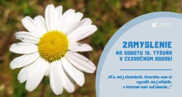 ZAMYSLENIE NA SOBOTU 15. TÝŽDŇA V CEZROČNOM OBDOBÍ