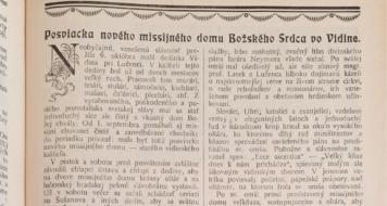 VEĽKÝ DEŇ MALEJ DEDINY – POSVIACKA MISIJNÉHO DOMU VO VIDINEJ